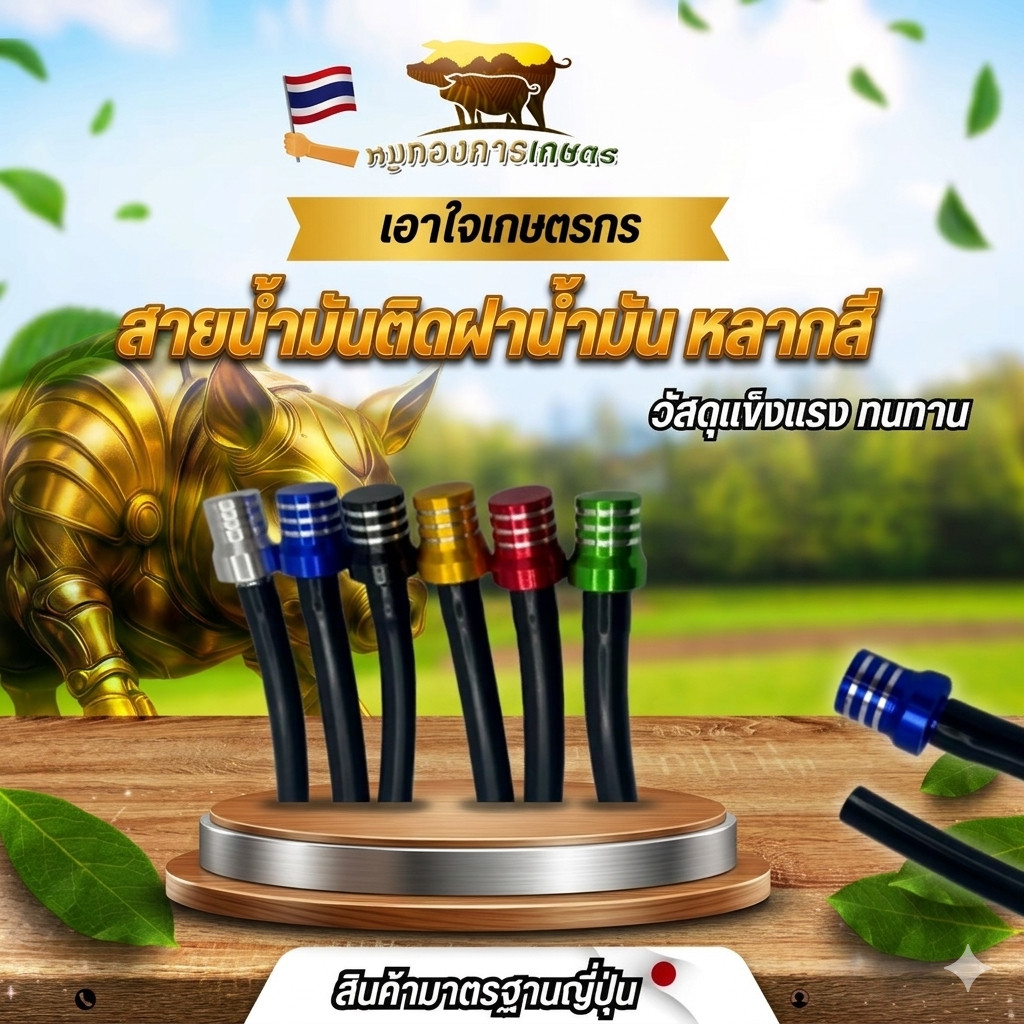 สายน้ำมันติดฝาถังน้ำมัน หลากสี สายน้ำมันติดฝาถังน้ำมันได้อย่างดี วัสดุแข็งแรง ทนทาน