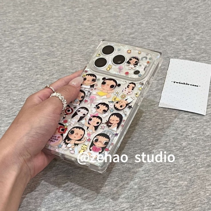 หน้าต่างขนาดใหญ่กระพริบนุ่มรูปแบบเปลือกหอยน่ารัก เสี่ยวหยู เคสโทรศัพท์ ไอโฟน เหมาะสําหรับ 17โปรแม็กซ์/16/15/14/13