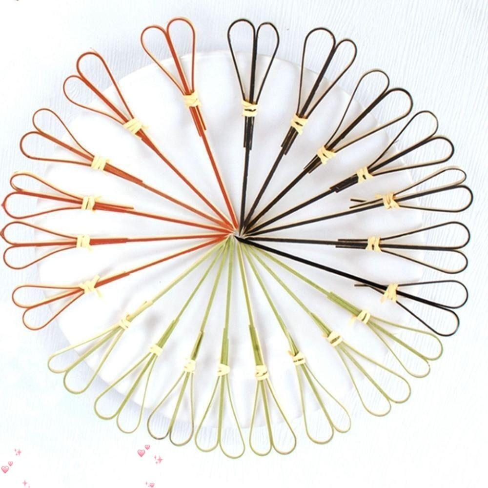 AULORAMT Skewer Sticks Picks,เป็นมิตรกับสิ่งแวดล้อมไม้จิ้มฟันไม้ไผ่ Sticks, Didi ตกแต่ง 100 ชิ้น/ถุงไม้ไผ่ Didi