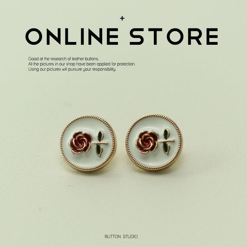 แฟชั่นวรรณกรรมอารมณ์ปุ่ม High-End อารมณ์ All-Match ปุ่มโลหะเสื้อคอปุ่มด้านบน Cufflinks Swe