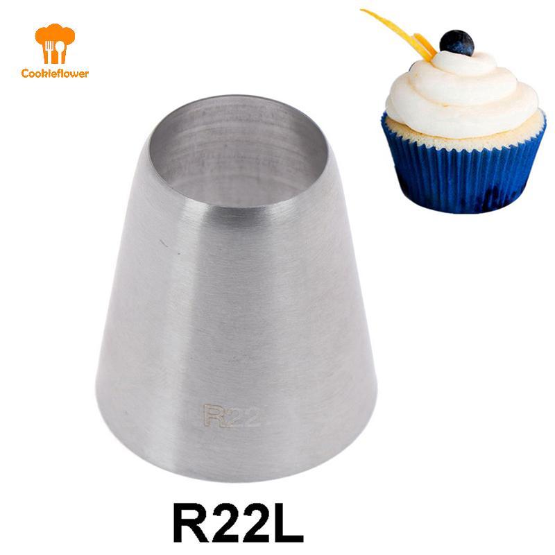CKFR R22L ปลายท่อกลม หัวฉีดตกแต่ง เคล็ดลับขนม เครื่องมือทําขนมเค้กฟองดอง