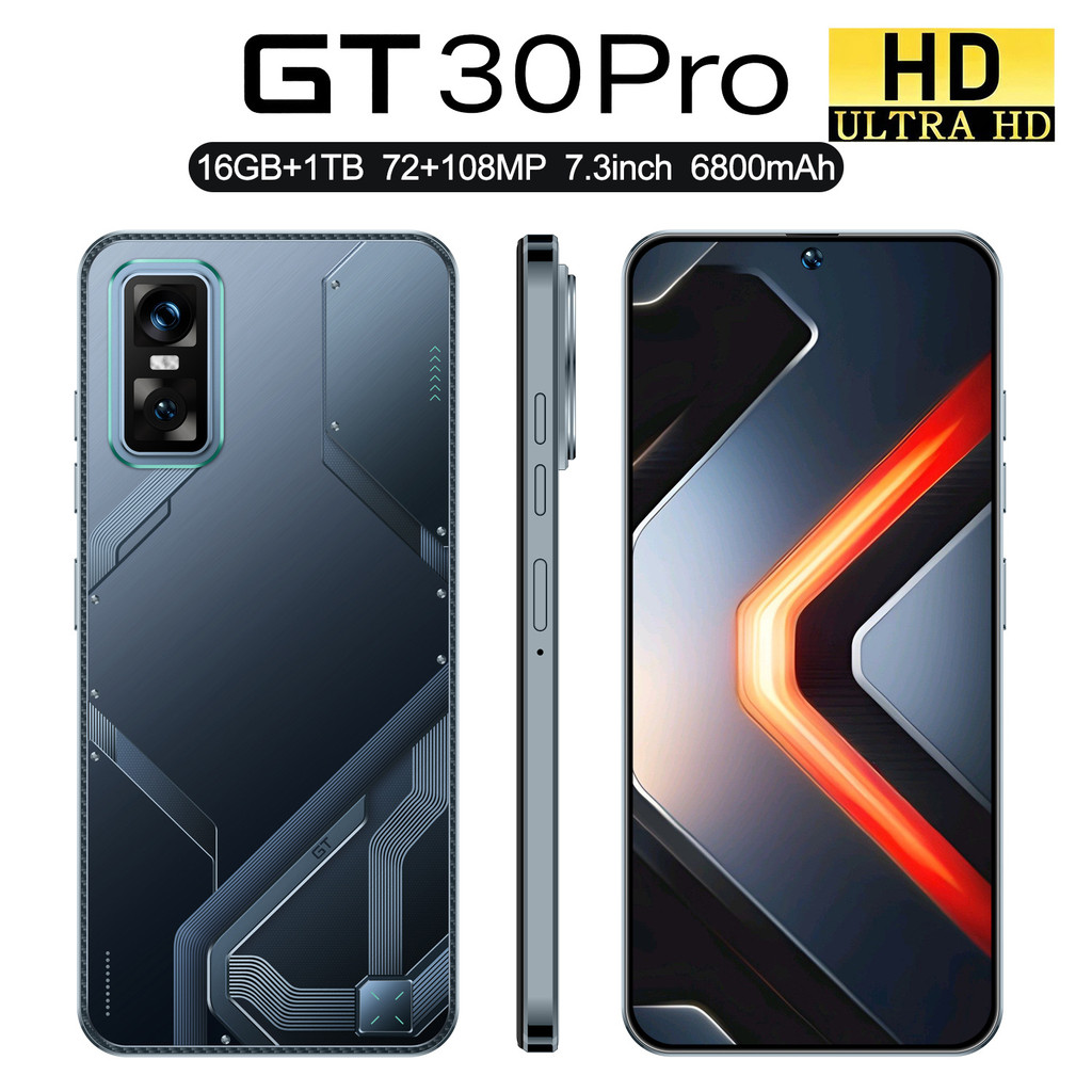 GT 30 Pro โทรศัพท์มือถือ 16+1TB Android 7.3 นิ้วหน้าจอขนาดใหญ่ OZONคลังสินค้าพร้อม⭐⭐0506  2.5  5