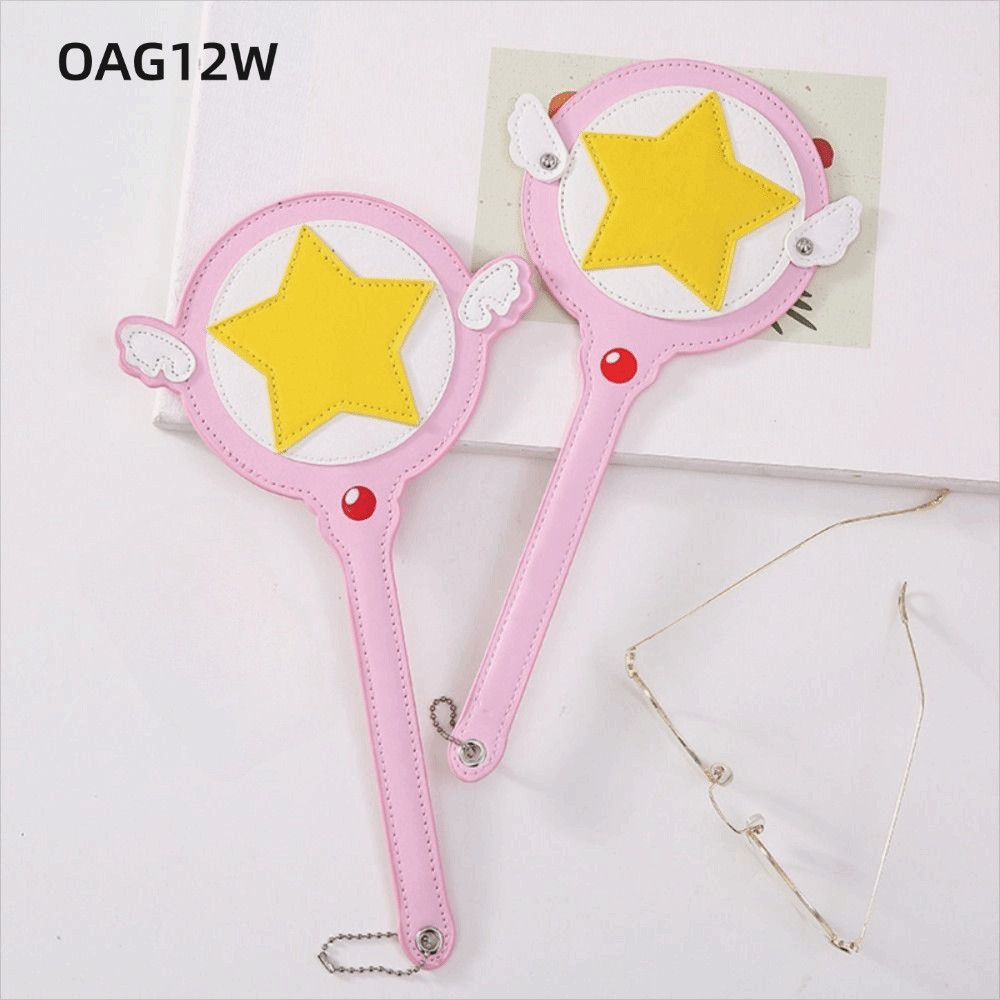 ฝาครอบการ์ด OAG12W, หนัง PU พร้อมปีก Star Magic Wand กระเป๋า, คอสเพลย์น่ารักอะนิเมะป้องกันรถบัส Subw