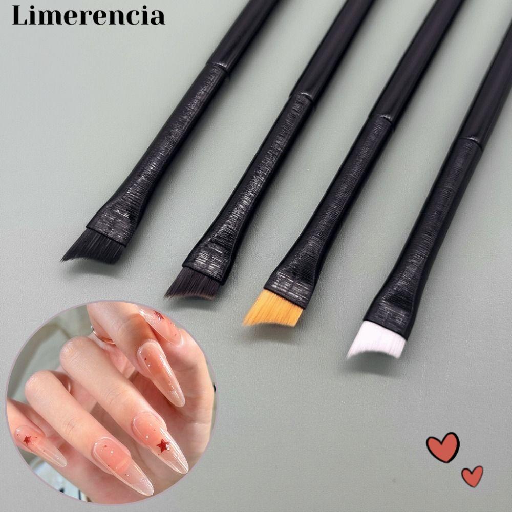 LIMERENCIA Nail Brush Pen, Oblique Head Half Moon Shape แปรงแต่งหน้าคิ้ว,ประณีตแบน Super Thin Painti