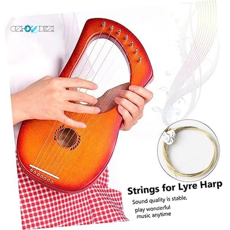 GzhxdiiziA ชุด 16 Lyre Harp Strings อะไหล่อุปกรณ์เสริมสายโลหะสําหรับ Lyre Harp