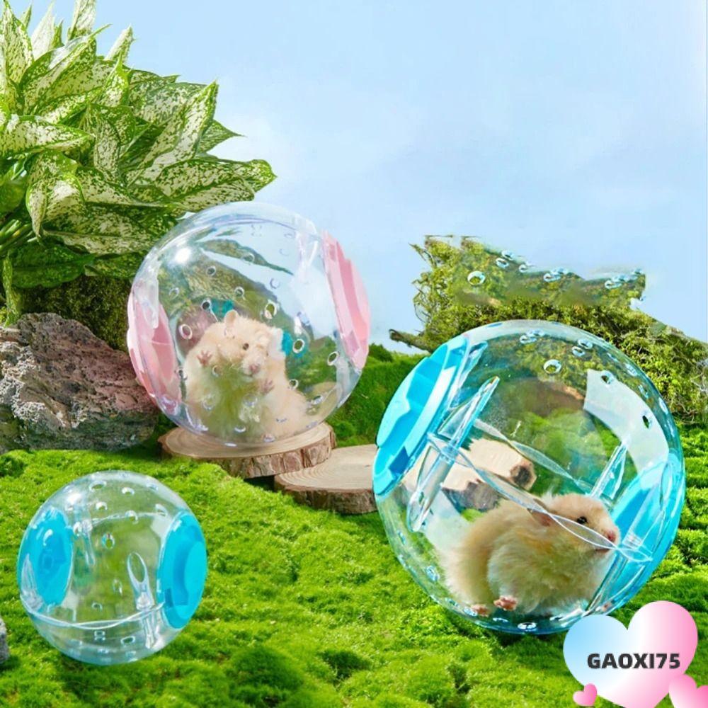 GOXI75 Running Ball, 14 ซม./18 ซม.ลูกบอลออกกําลังกายหนูแฮมสเตอร์มัลติฟังก์ชั่น, เชือกลากโปร่งใสอเนกประสงค์อุปกรณ์สัตว์เลี้ยง