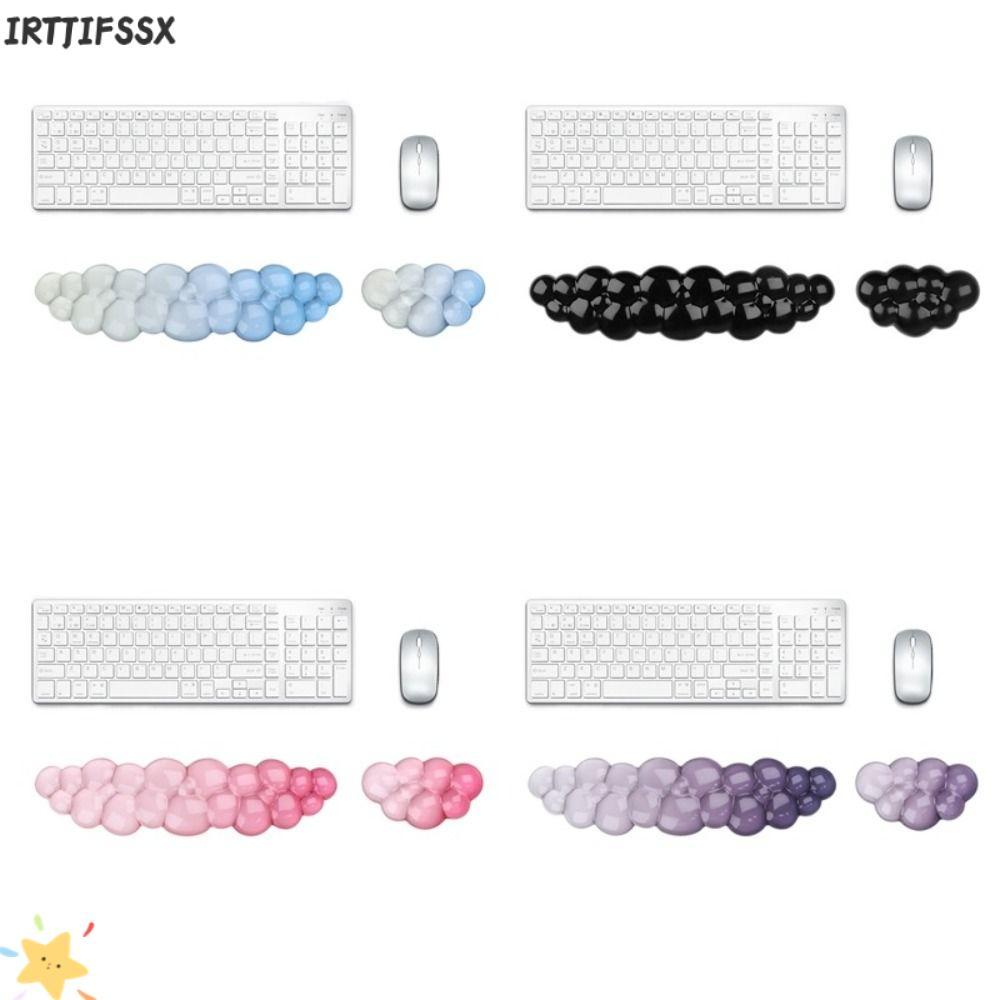 IRTJIFSSX คีย์บอร์ดส่วนที่เหลือข้อมือ, การสนับสนุนข้อมือซิลิโคนโปร่งใสไล่ระดับสี, บรรเทาอาการปวดแบบพกพา Ergonomic Non-Slip WRIST Pad Gamer