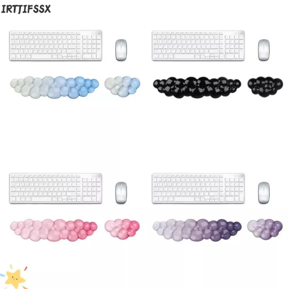 IRTJIFSSX คีย์บอร์ดส่วนที่เหลือข้อมือ, การสนับสนุนข้อมือซิลิโคนโปร่งใสไล่ระดับสี, บรรเทาอาการปวดแบบพกพา Ergonomic Non-Slip WRIST Pad Gamer