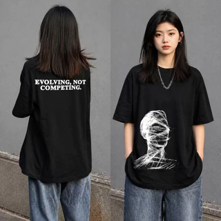 (ผ้าฝ้าย 100%) Luvoro 2026รุ่นใหม่ เสื้อยืด Cotton oversize T-shirt unisex ลาย เนื้อผ้านุ่มระบายอากาศดี แขนสั้น ใส่สบายสีดำและสีขาว เสื้อยืดทูโทน เสื้อยืดแขนสั้น C1934