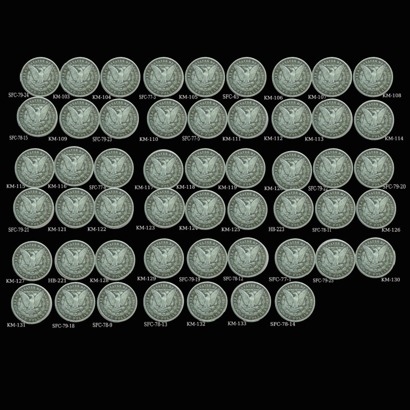 54 Different Beauty Silver Coins Silver Dollar Morgan Coins ชุดผสมสามารถเป่าเหรียญ Morgan 26.5.8