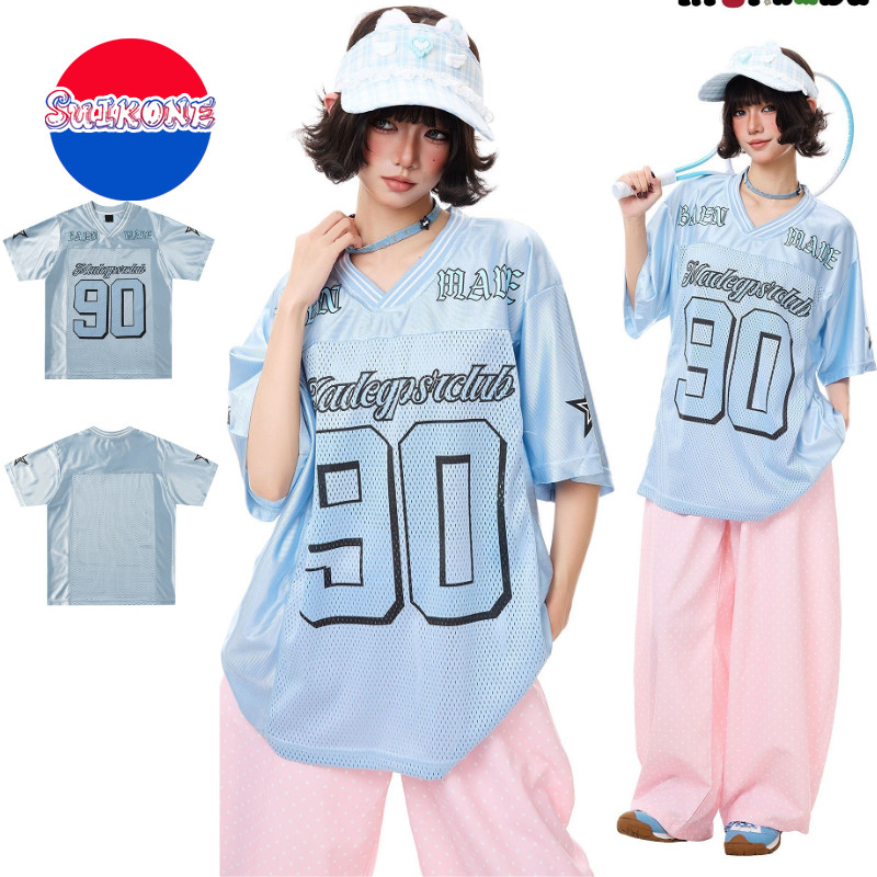 SUIKONE ซุยโคเนะ เสื้อยืดผู้ชายแขนสั้นอเมริกันย้อนยุคอินเทรนด์แบรนด์ที่มีคุณภาพสูงเสื้อเป็นกลาง