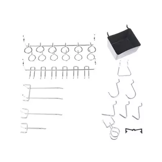 F4TH 81 ชิ้น Pegboard ตะขอ Assortment พร้อม Pegboard Bins Peg Los เครื่องมือ Organizer f4th