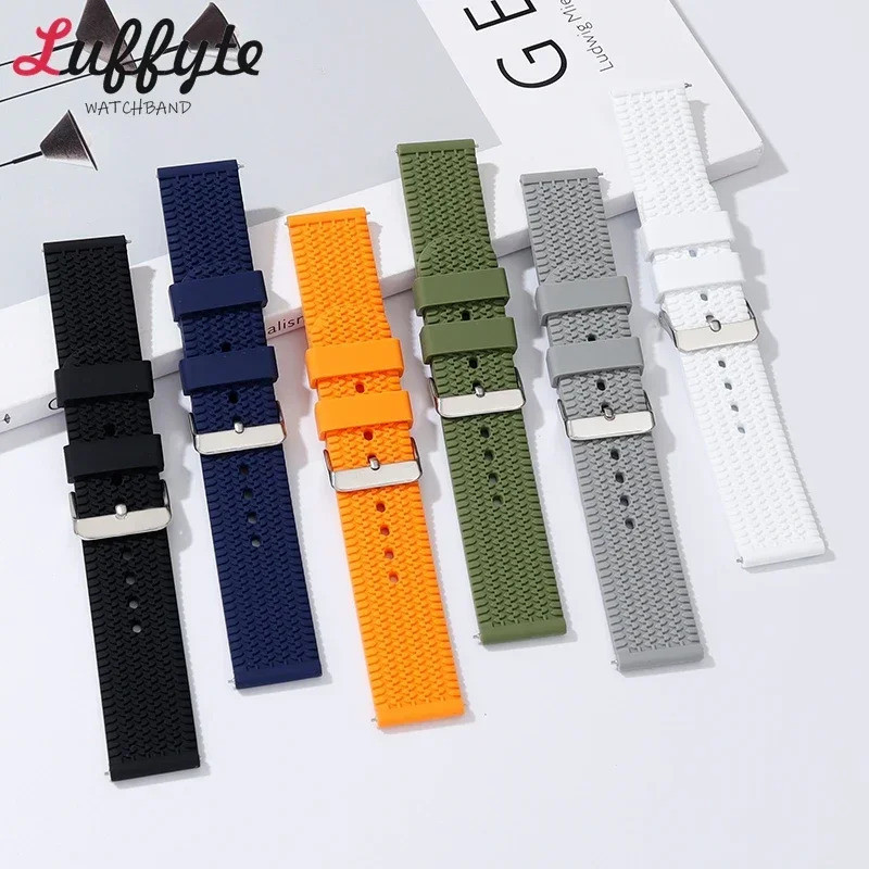 Silicone Watch Band Quick Release Rubber Watch Strap 18mm 20mm 22mm 24mm Watch Strap Watch Replaceme