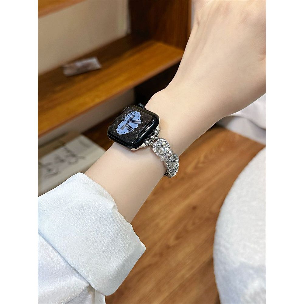 เหมาะสําหรับ Xiaomi Mi Band 10/98 Redmi watch5 ใหม่ประณีต Cube น้ําตาลเพชรโลหะสายคล้องคอ