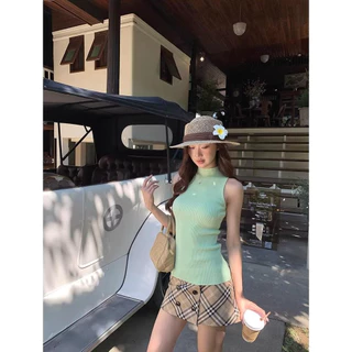 Veewink Mini skirt กระโปรงสั้นลายสก็อต การตกแต่งด้วยกระดุม ซิปข้าง กระดุม มีซับใน เอวสูง ใส่แล้วเรียว ดีไซน์เก๋