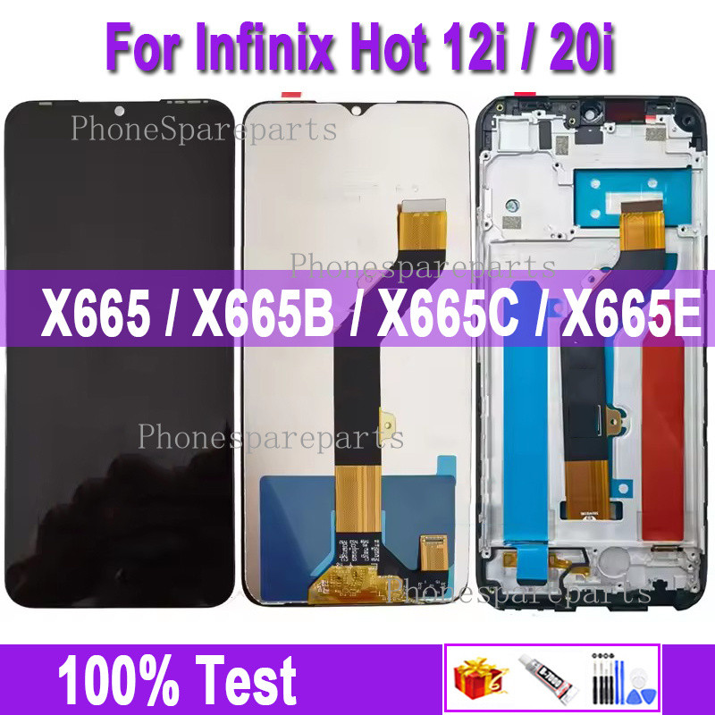 6.6 "LCD สําหรับ Infinix Hot 20i X665C X665B X665E จอแสดงผล LCD Touch Panel Digitizer Assembly เปลี่