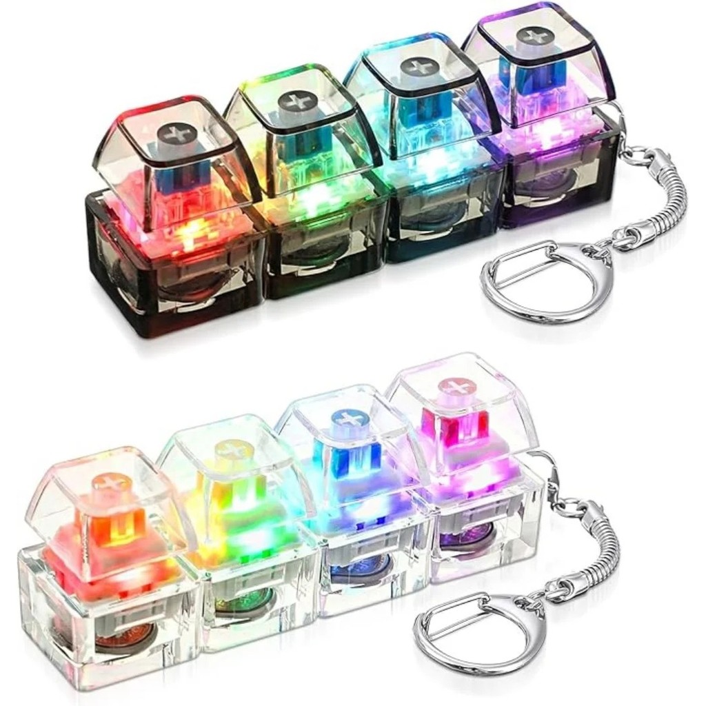 Light Up คีย์บอร์ดพวงกุญแจความเครียดบรรเทา Clickable LED ปุ่มของเล่นสําหรับคนที่มีความวิตกกังวลอุปกรณ์เสริมโต๊ะทํางาน