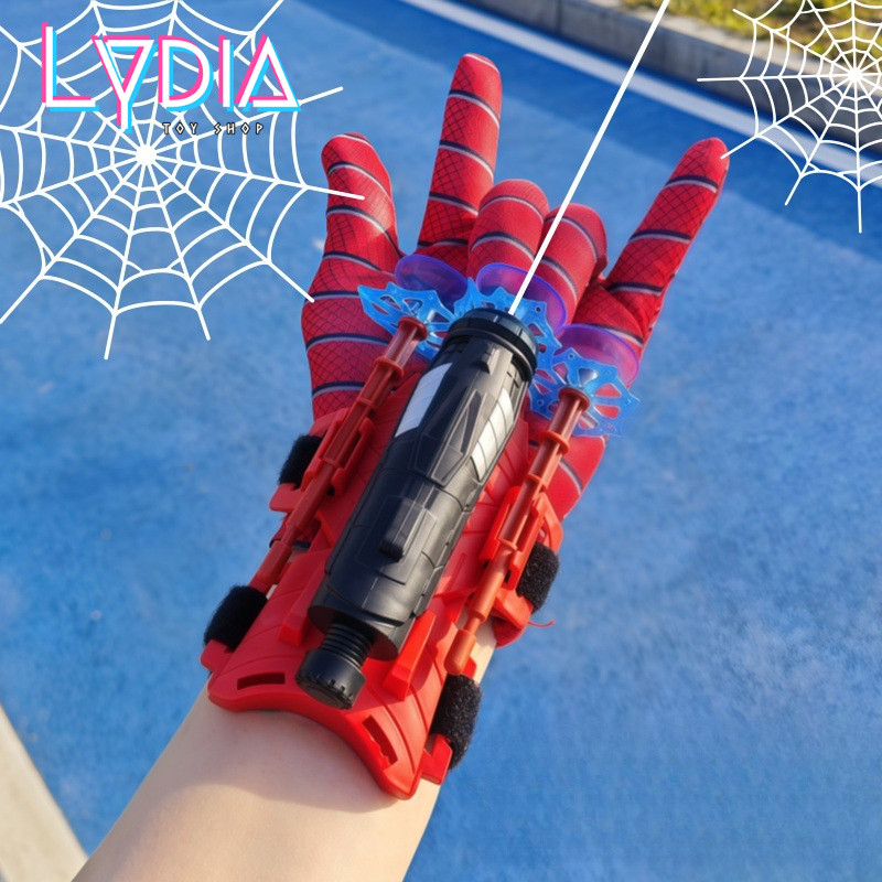 Spider Web Shooter ถุงมือของเล่นข้อมือติดตั้ง Soft Dart Launcher บทบาทเล่น Hero Blaster สําหรับเด็กช