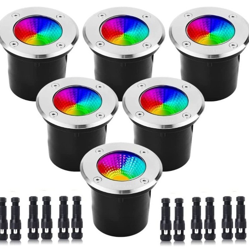 แสงใต้ดิน 6w9w12wRGBW ใต้ดินแสงใต้ดินภูมิทัศน์วิศวกรรมแสง RGB ไฟต้นไม้สปอตไลท์ไฟสนามหญ้า