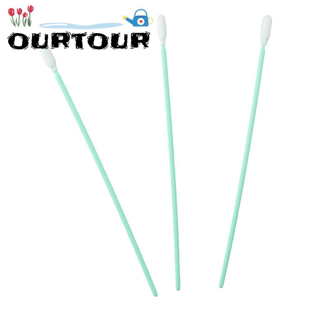URTOUR 100 ชิ้นทําความสะอาด Swab Kit, 6.3 สีเขียวโฟม Swabs, แบบพกพา 16 ซม.เช็ด Swab Inkjet Printer