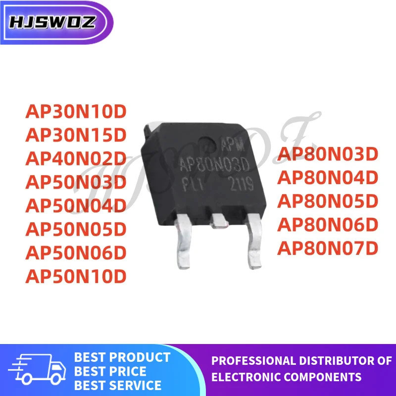 10 ชิ้น TO252 AP30N10D AP30N15D AP40N02D AP50N03D AP50N04D AP50N05D AP50N06D AP80N03D AP80N05D AP80D