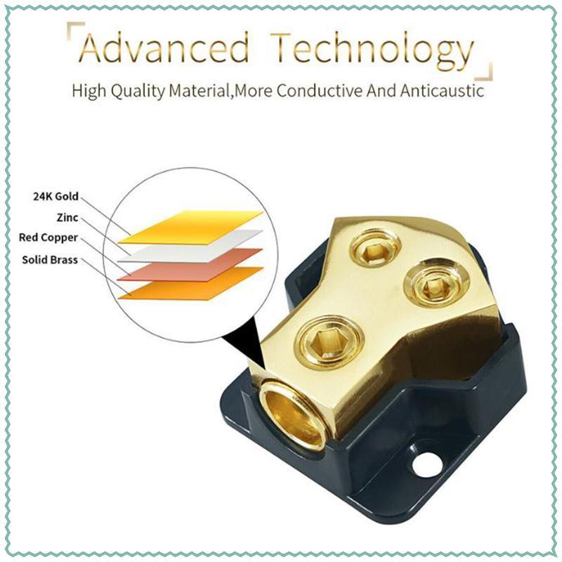 นายใครใครใครใครnคอเต่าหล่อเย็น 2 Way Power Distribution Blo Power/Ground Splitter 5/4gauge AWG สําหร