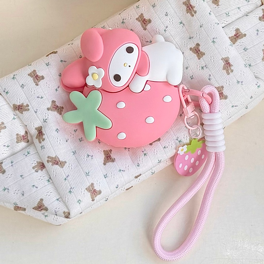 สําหรับ AIRPODS 4 ANC PRO 3 1/2 ฝาครอบป้องกันสตรอเบอร์รี่ Melody 3D ปลอกซิลิโคนหูฟัง