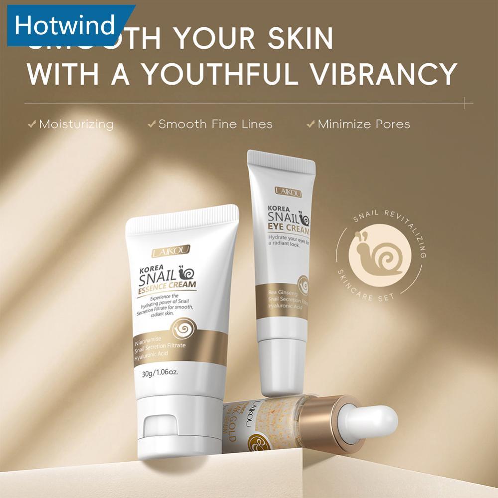 HW 3pcs Snail Anti-aging Skin Care ชุด Moisturizing Facial Set ผลิตภัณฑ์ Skincare ครีมบํารุงผิวหน้าเ