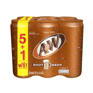 [สินค้าส่งด่วน] เอแอนด์ดับบลิว รูทเบียร์กระป๋อง 325มล.X6 A+W ROOT BEER 325ML.X6