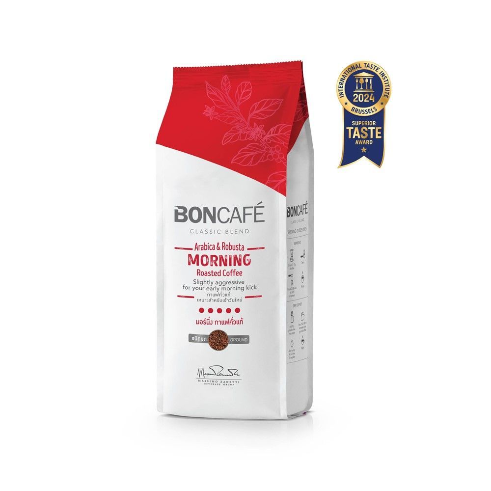 [สินค้าส่งด่วน] บอนกาแฟ กาแฟคั่วชนิดบด มอร์นิ่ง 250ก. BONCAFE MORNING COFFEE GROUND 250G.