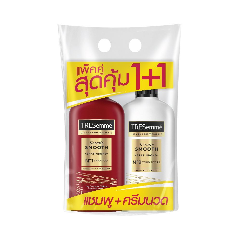 [สินค้าส่งด่วน] เทรซาเม่ เคราติน แชมพู370+ครีมนวด370มล TRESEMME KERATIN SHAMPOO370 + CONDI370ML
