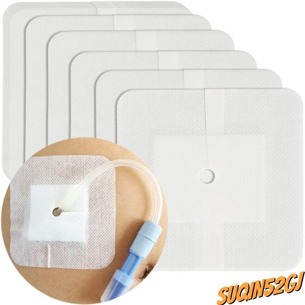 SUQIN52GJ 10 ชิ้น Feeding Tube Pad, Gtube Supplies อุปกรณ์ไตเทียม Chest Catheter Cover, ทนทาน Perito