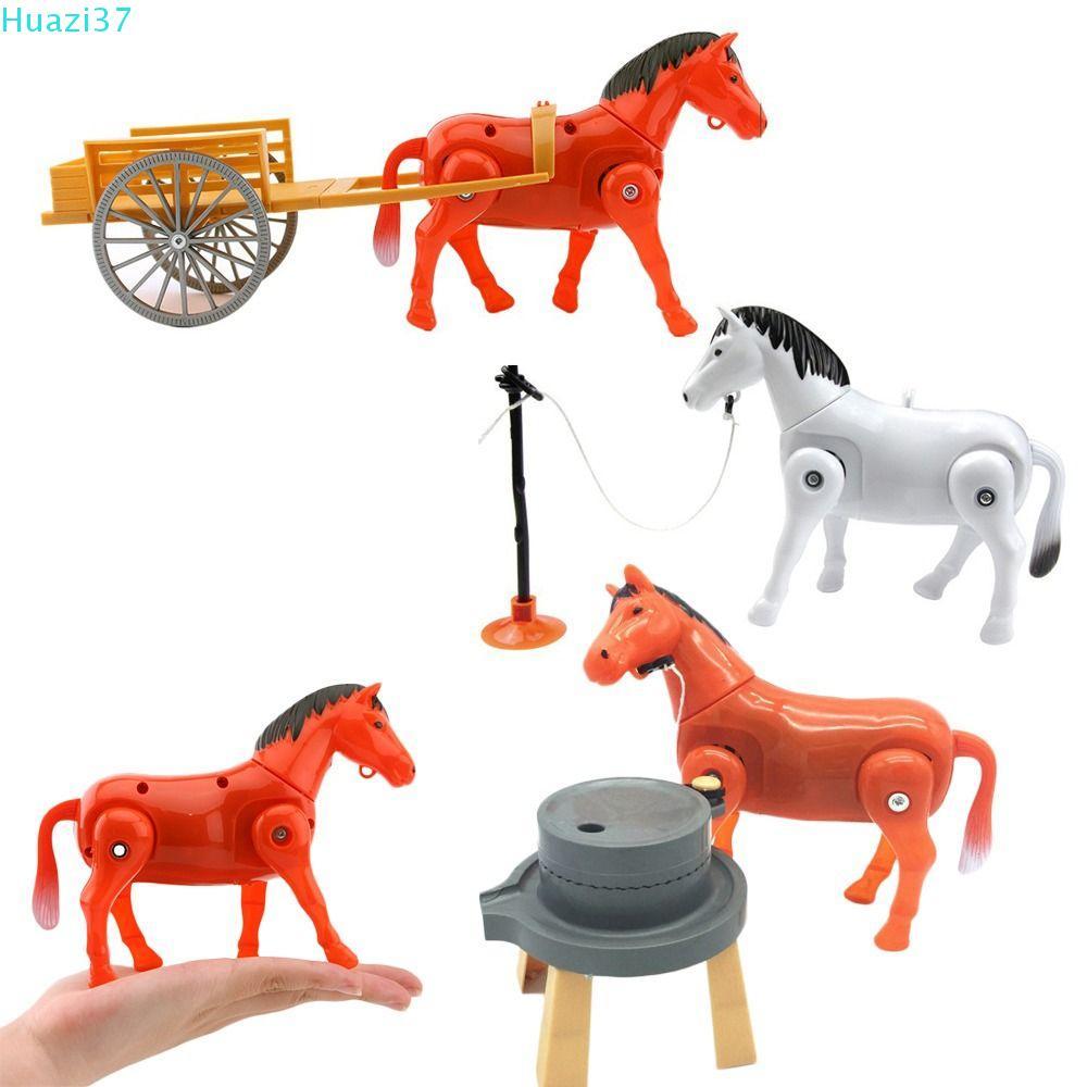 COME Horse Circuling Toy, โมเดลม้าไฟฟ้าพลาสติกบรรเทาความวิตกกังวล, ของเล่นประสาทสัมผัสขนาดเล็กที่มีประโยชน์ Creative Funny Horse-draw vehicle Children Early Learning Tool