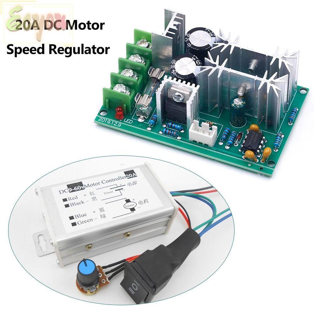 ECYOU เครื่องควบคุมความเร็วมอเตอร์ DC, การควบคุม PWM ตัวควบคุมความเร็วมอเตอร์ PWM 20A, ไดรฟ์มอเตอร์ท