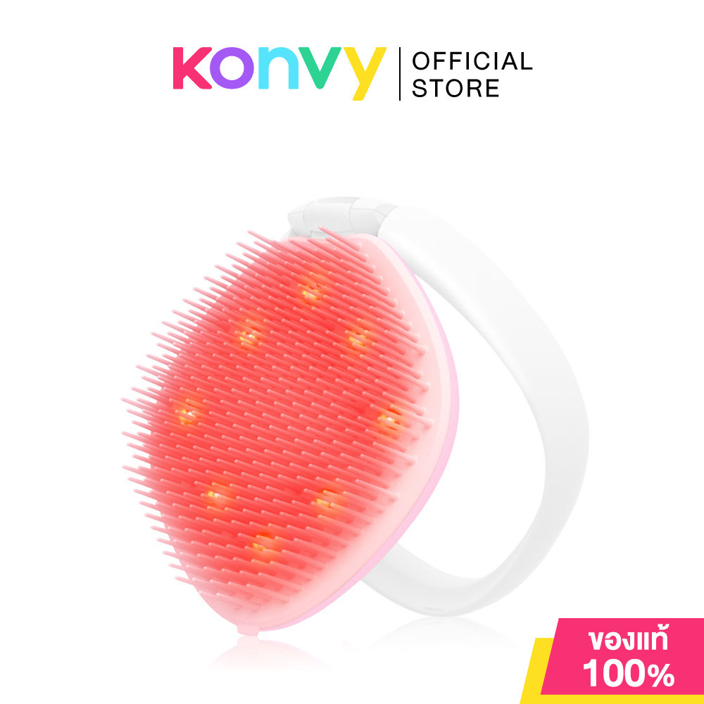 FOREO Flip Play Red Light Hairbrush Tickle Me Pink 1pc แปรงหวีผมแสง LED ฟอริโอ้ เพื่อผมที่แข็งแรง ดูสุขภาพดี.