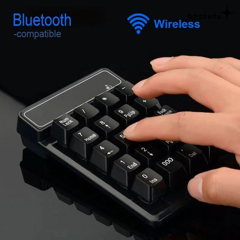 UPSTOTO คีย์บอร์ดแบบมีสายไร้สาย, คีย์ลอย 2.4GHz USB แป้นพิมพ์ตัวเลข, ตัวรับสัญญาณ Numpad การบัญชีแล็ปท็อปพีซี Mini 19 คีย์หมายเลข Pad