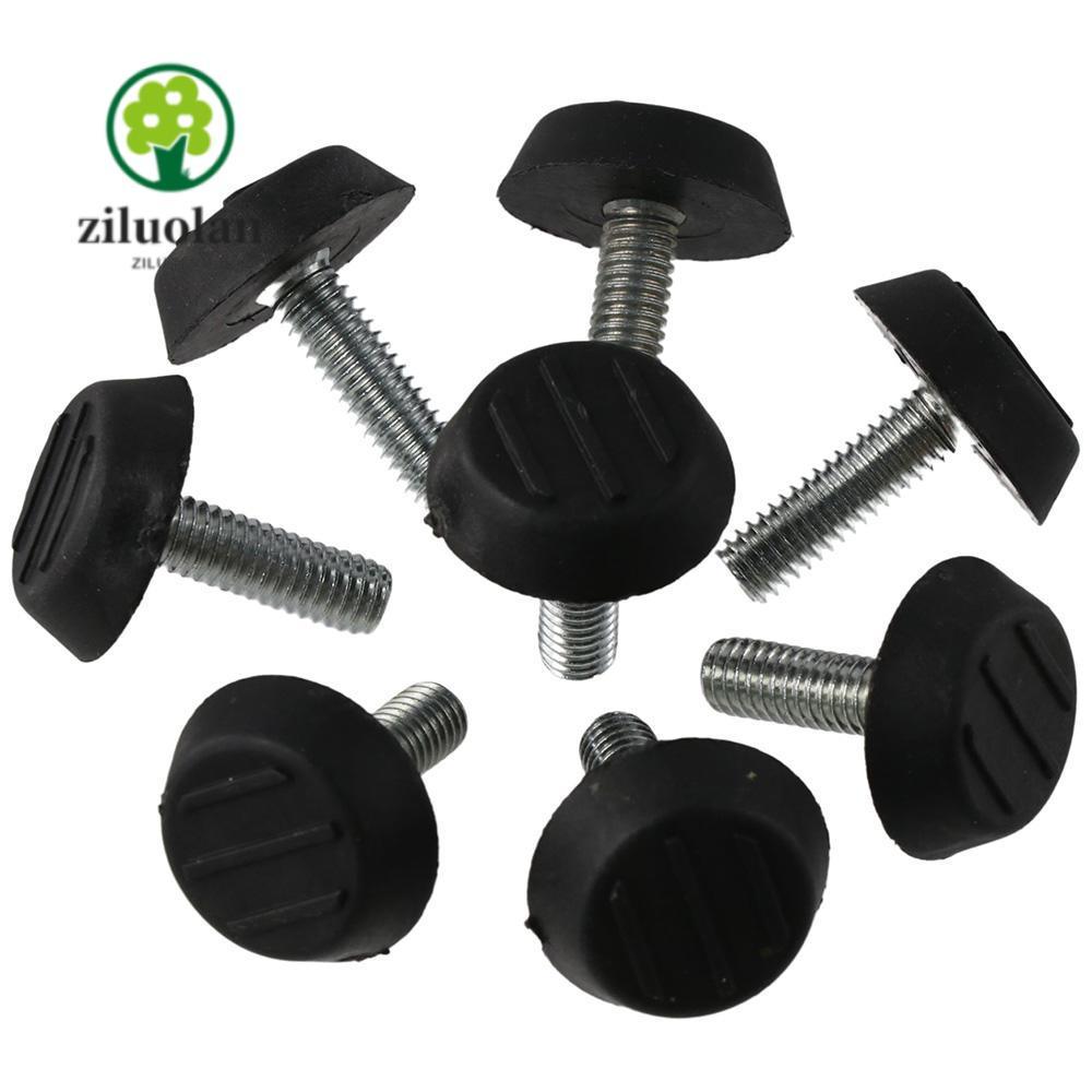 ZILUOLAN 10 ชิ้น Glide เฟอร์นิเจอร์ Leveling ฟุต, M6 ด้ายเหล็กชุบสังกะสีระดับเฟอร์นิเจอร์, ปรับสีดํา