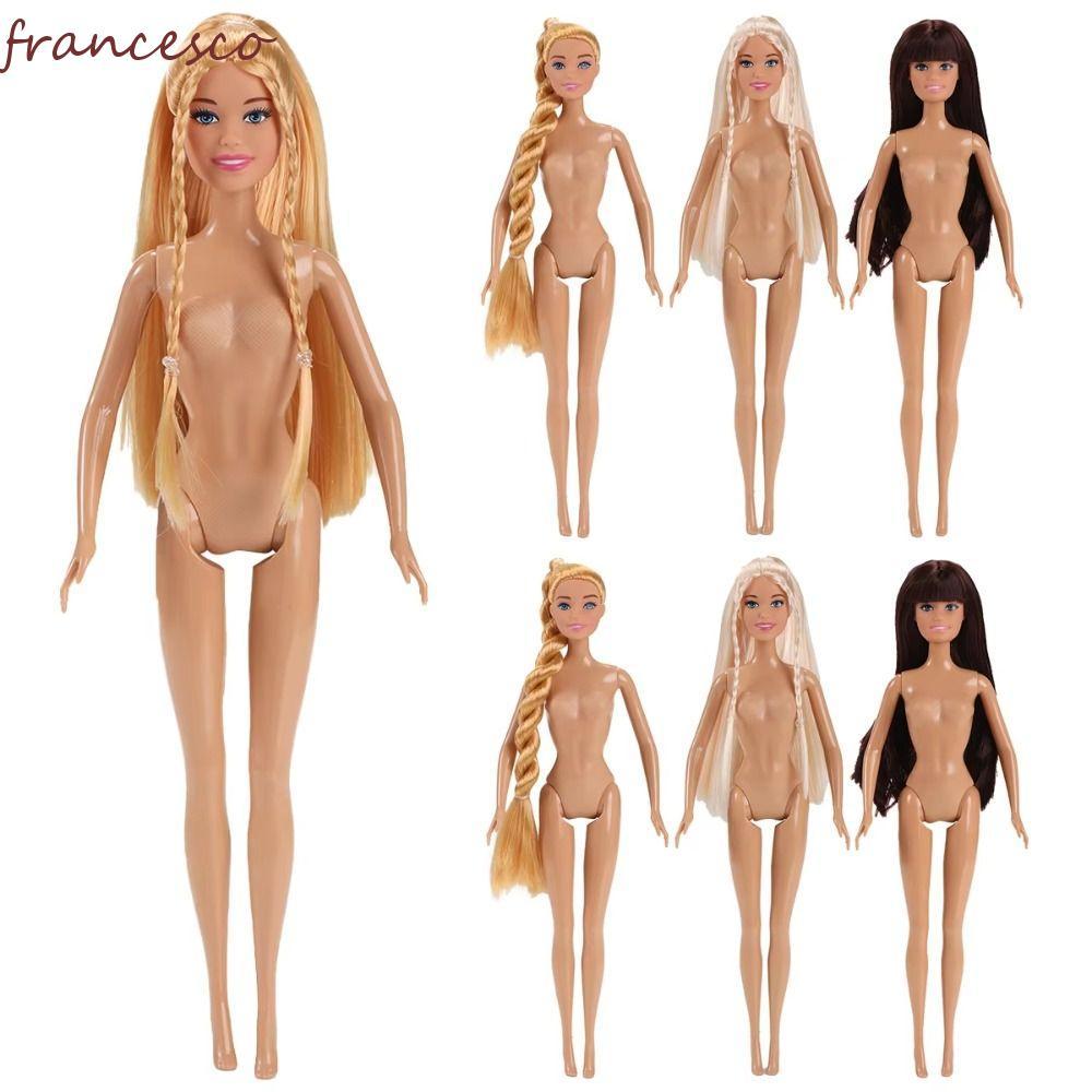 FRANCESCO Action Figure Body, Dark Skin Curly Hair Supermodel Nude ตุ๊กตา, หญิงของเล่น 30 ซม.เจ้าหญิง Movable DIY แต่งตัวของเล่นเด็กของขวัญ