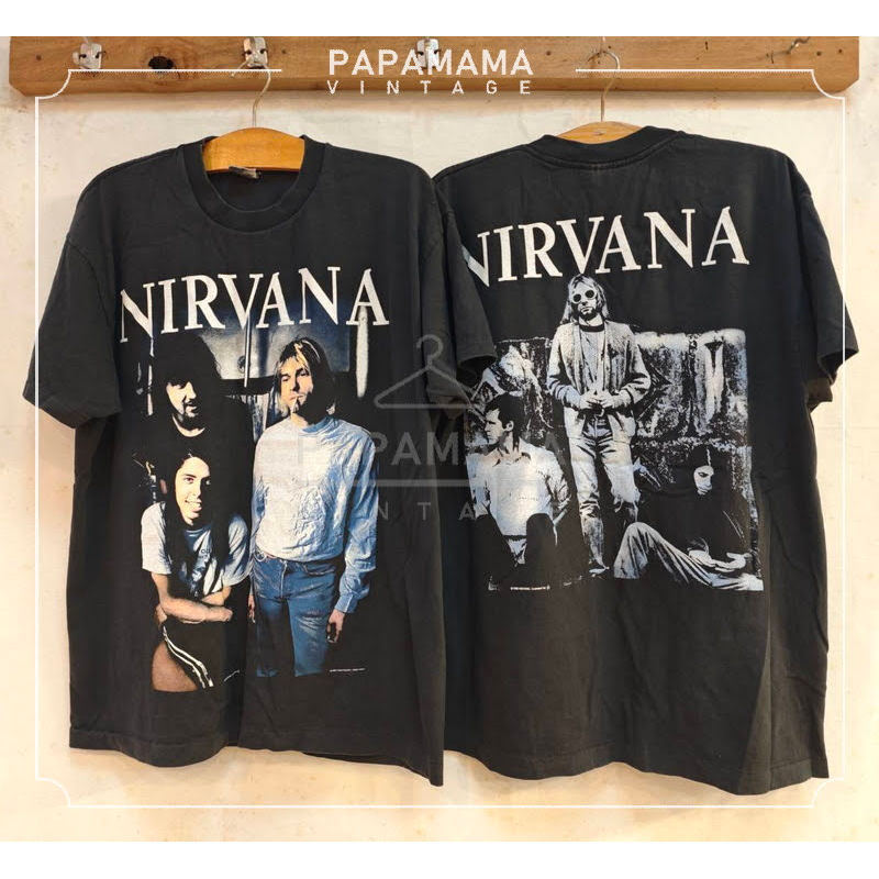 [ ล้านเสื้อ ] NIRVANA NEVERMIND Album @1992 Bio Washed เสื้อวินเทจ  เสื้อทัวร์ วงร๊อค เนอร์วาน่า vin