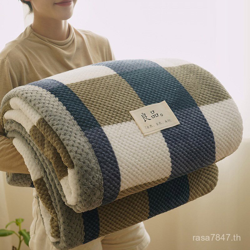 ผ้าห่มผ้านวม Nap Flannel Flannel ผ้าห่มฤดูหนาวผ้าห่มโซฟาแผ่นหนา Plus ผ้าห่มสํานักงาน Coral YCBP