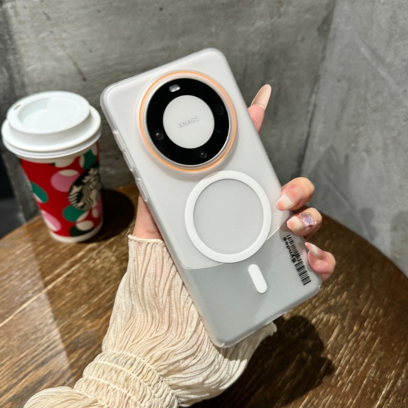 เคสโทรศัพท์โปร่งใสแม่เหล็กเรียบง่ายเหมาะสําหรับ Huawei P90 Enjoy 90 Pro Max P80 P70 P60 P50 P40 Pro 