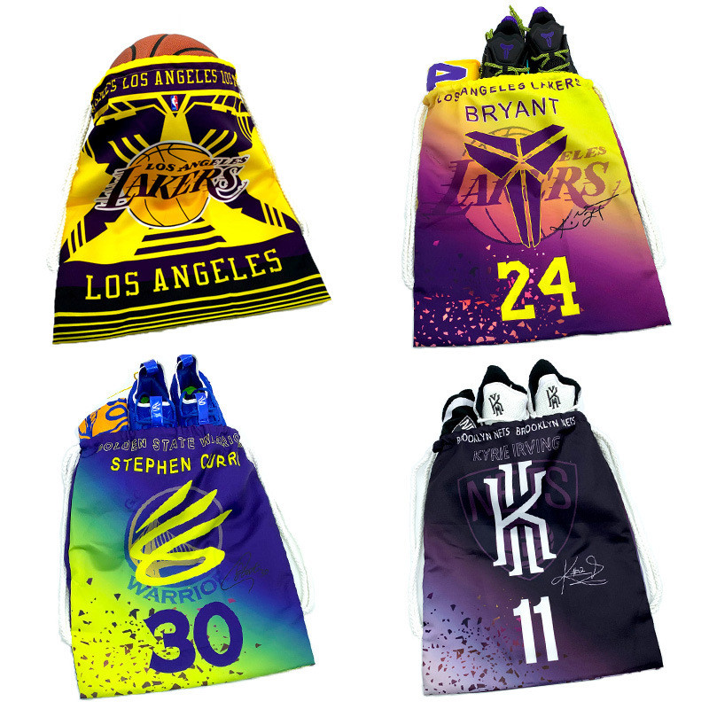 Kobe James Curry Basketball Storage Bag Nets Lakers Basketball Training Backpack Drawstring Warriors