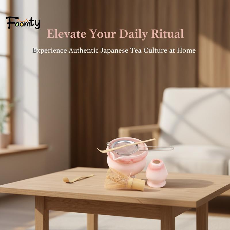 [Famty] Matcha Set Matcha Whisk Set, Ceramic Matcha Set 5 ชิ้น Matcha Kit สําหรับ Matcha Lovers Matc
