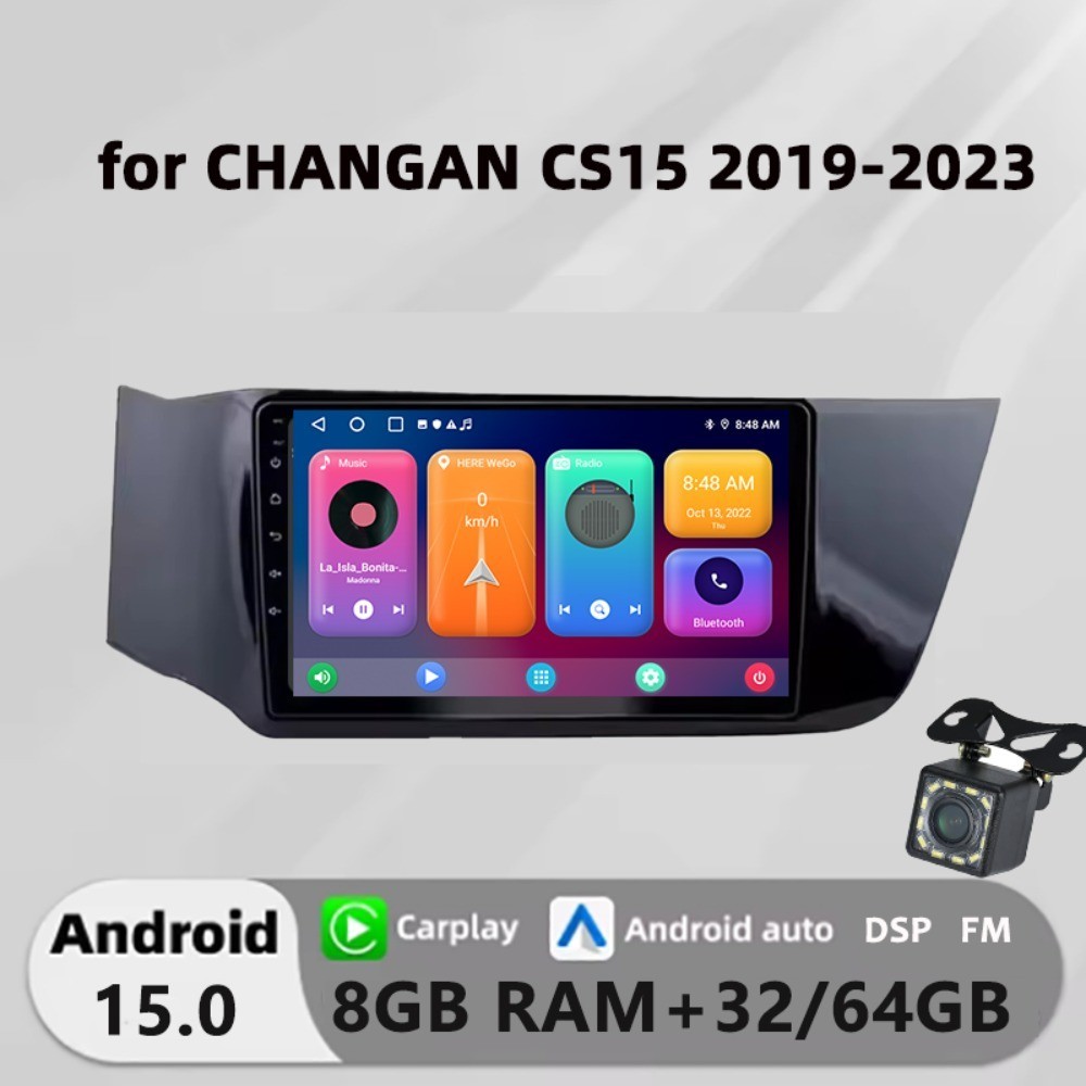 Honxun เครื่องเสียงรถยนต์หน้าจอสัมผัส android หัว 9 นิ้ว 8G + 64 สําหรับ CHANGAN CS15 2019-2023 carp