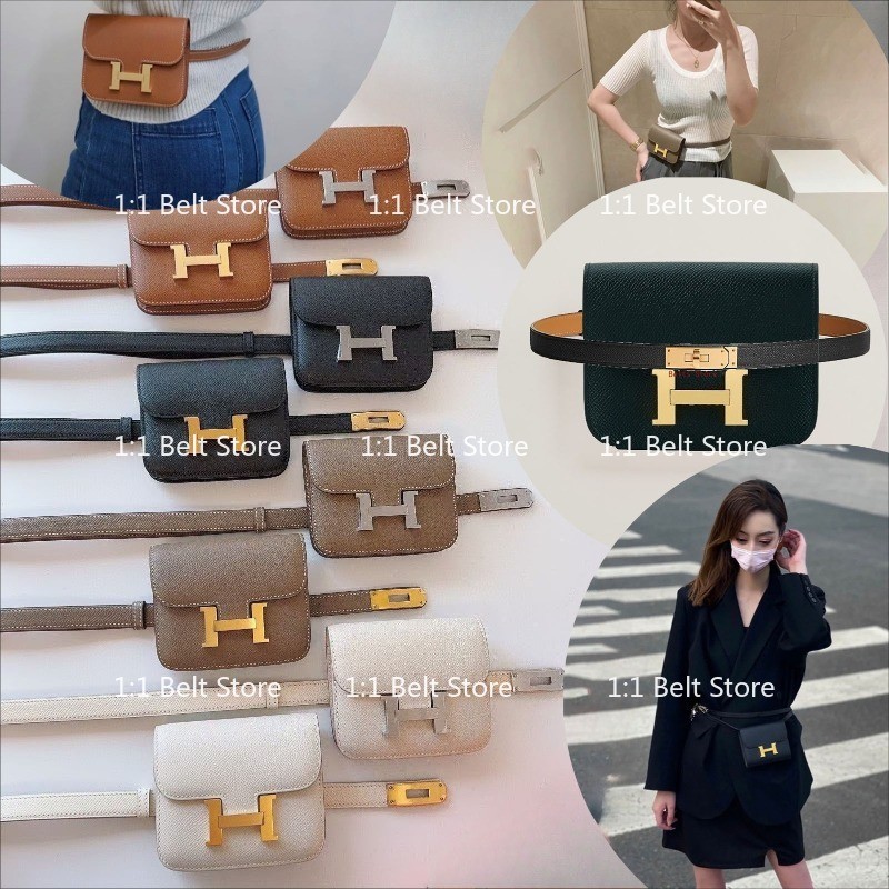 [ร้านขายเข็มขัด ] เข็มขัดแฟชั่นสตรี Kelly 18 เข็มขัดหนัง &Constance Slim Wallet in Epsom Calfskin พร้อมชุดกล่องของขวัญ