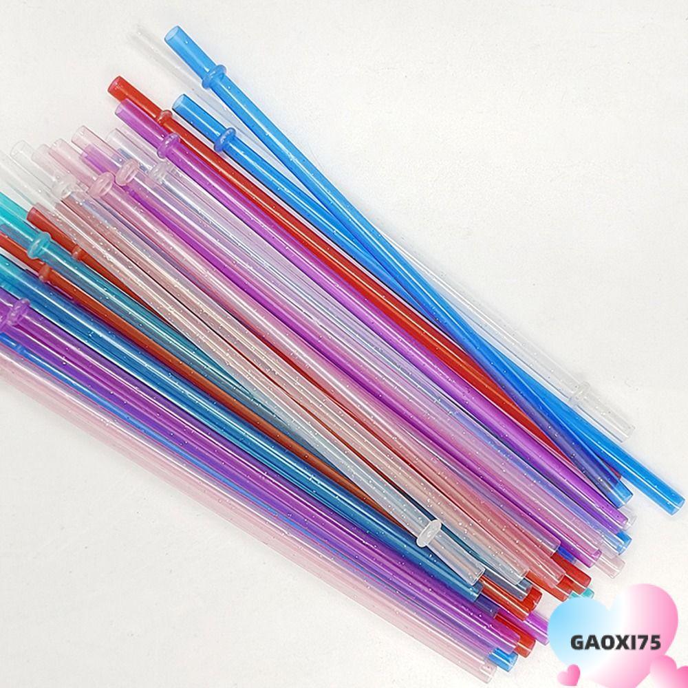 Gaoxi75 1PC ผงทองหลอดพลาสติก,ถ้วยอุปกรณ์เสริมรถ Travel Cup Straw Glitter Straw, นํากลับมาใช้ใหม่แบบพ