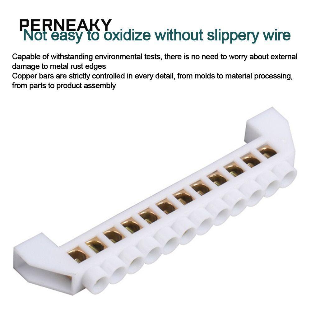 PERNEAKY Grounding Terminal Block, Multi-specification Brass Zero Row, Screw Connector With Hole Scr