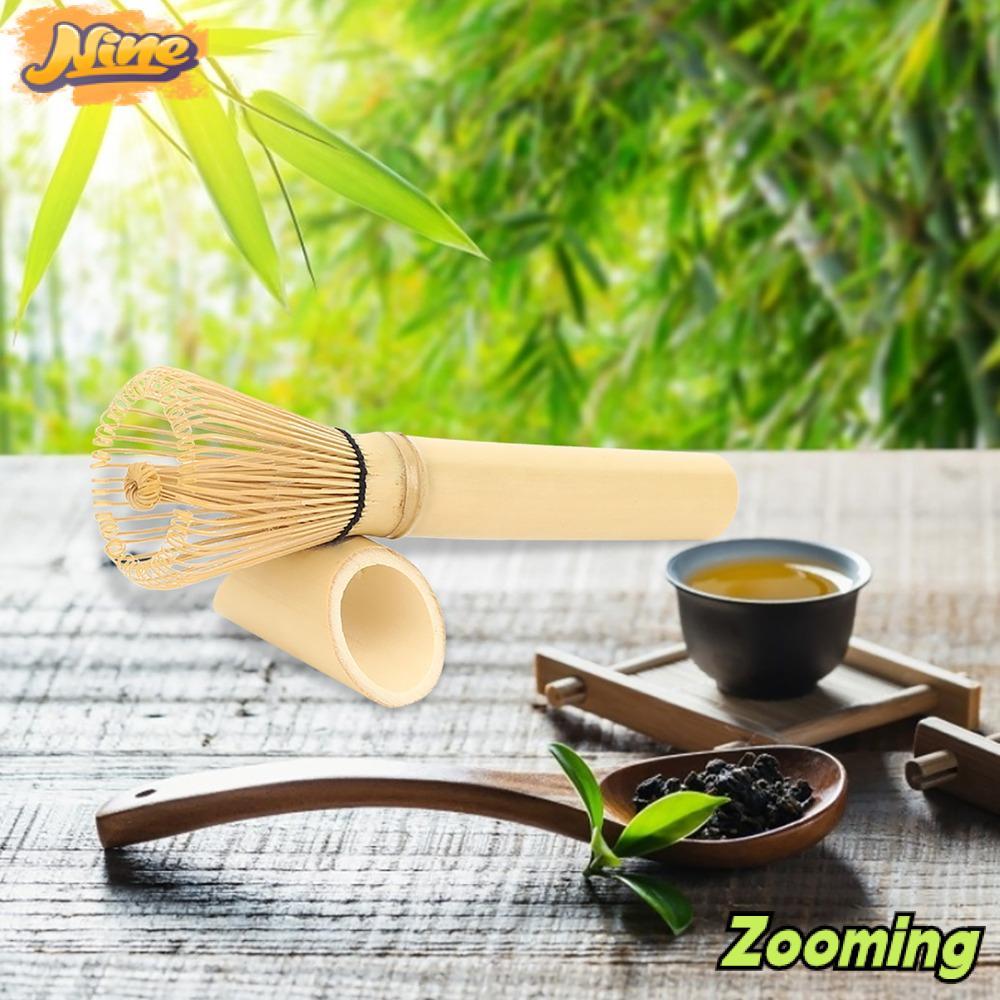 ZOOMING Matcha Whisk, Long Handle Tradition Bamboo Chasen, Tea Tool Bamboo White Green Tea Whisk Mat
