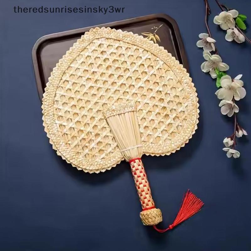 (the) 1 ชิ้นรอบดันธรรมชาติเป็นมิตรกับสิ่งแวดล้อมสไตล์จีนตกแต่ง DIY พัดลมทอพัดลมระบายความร้อนตกแต่งบ้านพัดลมมือ (TH)