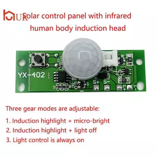 UK 1 PC 3.7V DIY โคมไฟพลังงานแสงอาทิตย์ Board Control Sensor Night Light โมดูล Controller อินฟราเรด Human Body Induction Solar Circuit Board TH